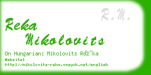 reka mikolovits business card